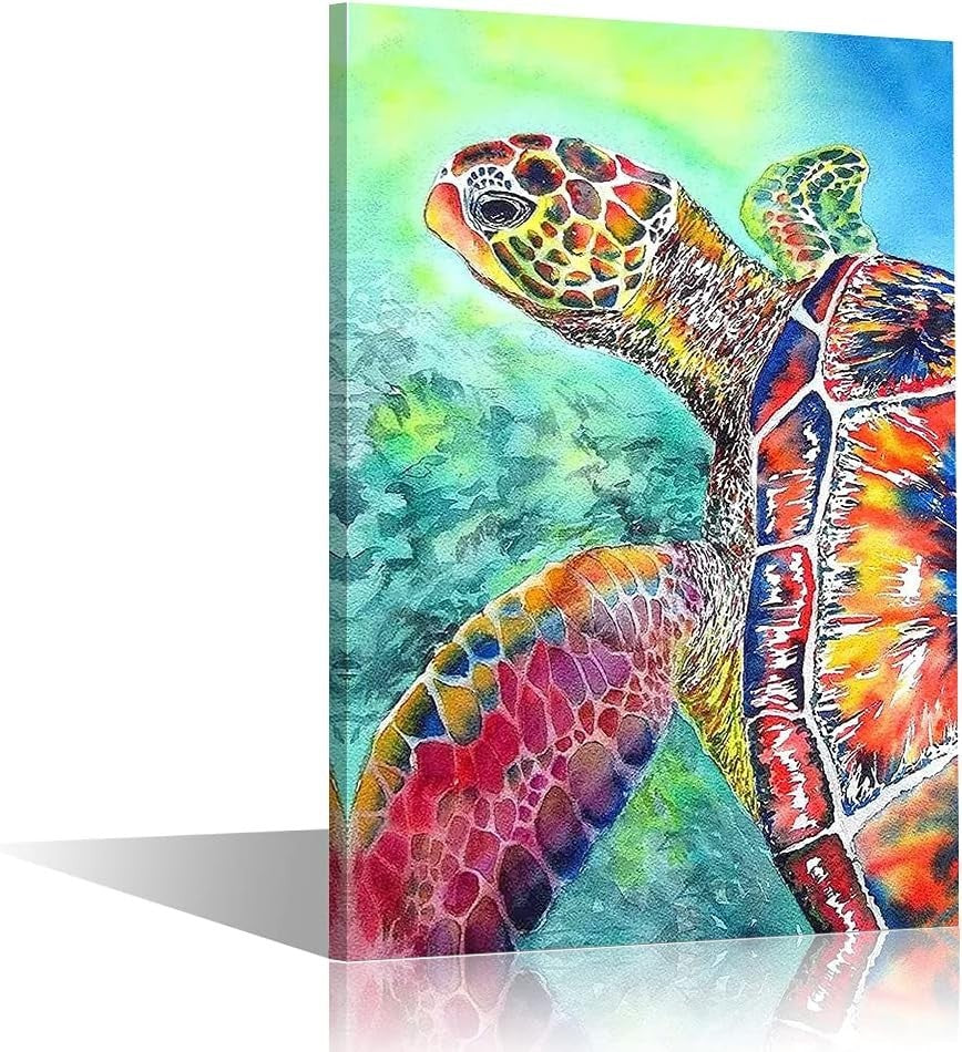 Tishiron Sea Turtle Picture Painting Canvas Prints Modern Wall Artwork New