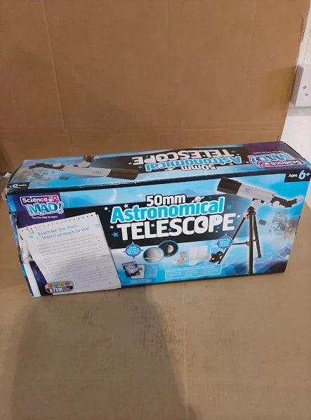 Science Mad 50mm Astronomical Telescope Kids Learn Astronomy 40x28.5x34.6cm New