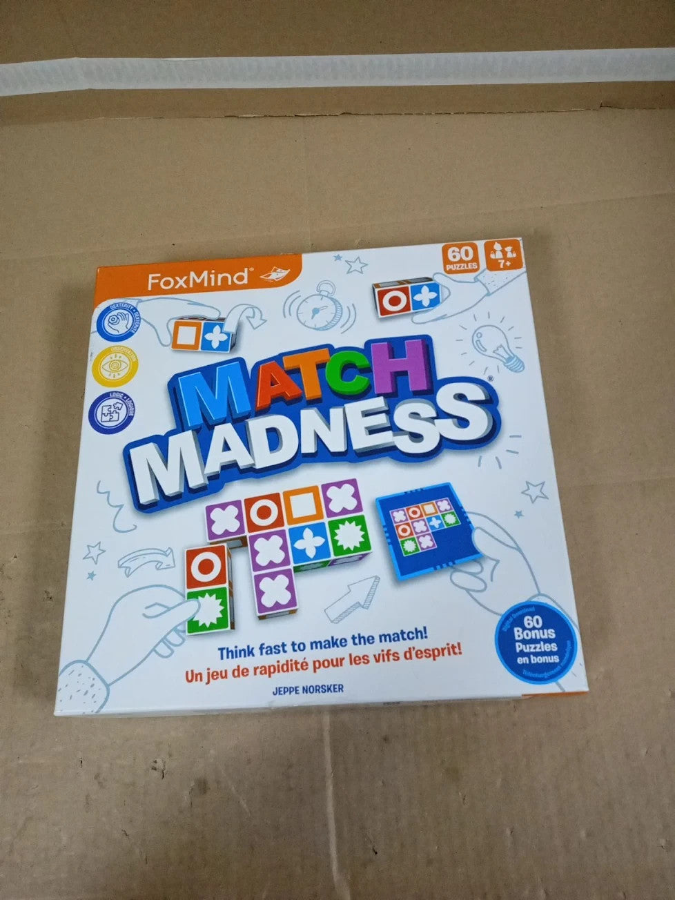 FoxMind Match Madness Family Board Games Kids Ages 7+ Teens Adults 1-4 Players