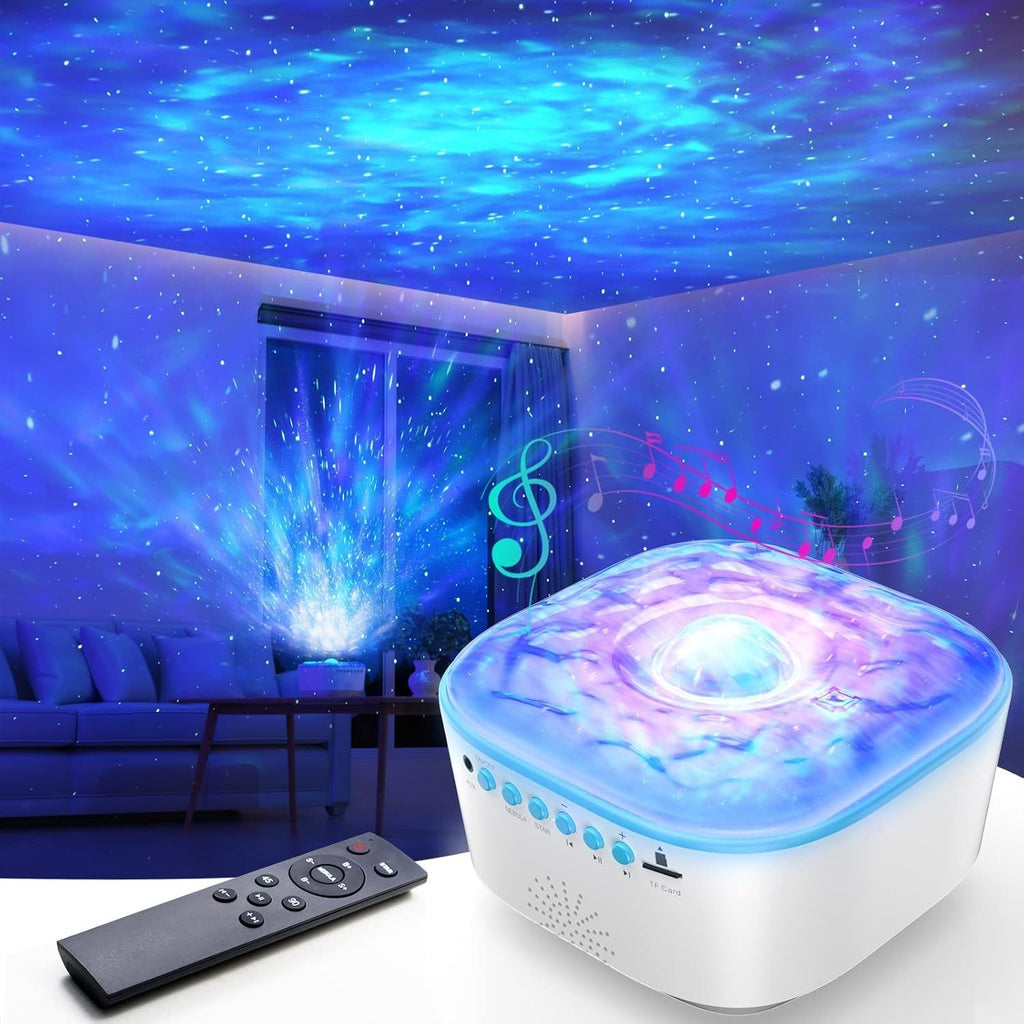 Bozhihong Galaxy Projector Star Night Light With Remote Control Timer White New