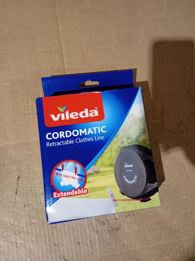 Vileda Cordomatic Retractable Washing Line 15m 1x15m Clothes Line Holds Up 15kg