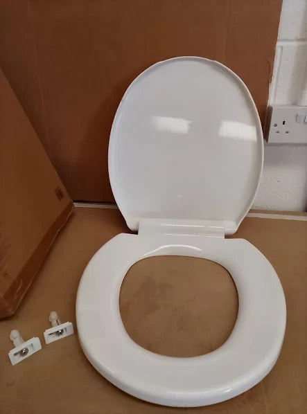 Argos Home Anti Bac Toilet Seat White Adjustable Plastic Hinge 45.1x36x6.4cm New