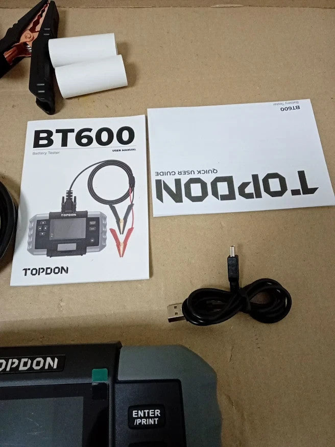TOPDON BT600 12V 24V Battery Tester 100-2000 CCA Printer Color Screen Design