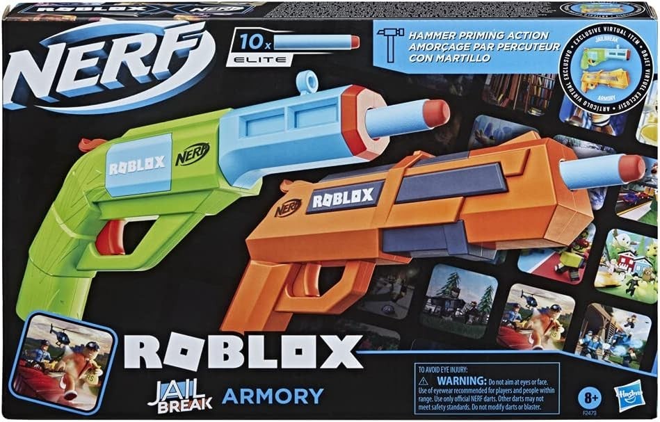 Nerf F2479EU4 Roblox Jailbreak Armoury Includes 2 Action Blasters 3+ New