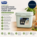 Addis Everyday Kitchen Food Waste Compost Caddy Bin 4.5L Mist Soft Green 518696