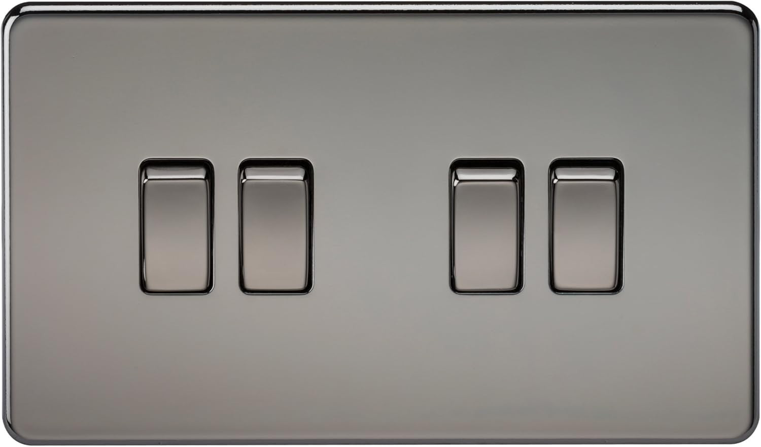 Knightsbridge SF4100BN Screwless 10 A 4 Gang 2 Way Switch Black Nickel New