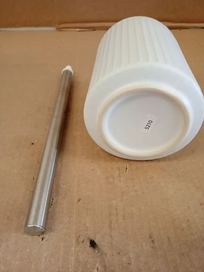 Argos Home Ribbed Toilet Brush Holder 14.7cm 40x10.5x10.5cm White New