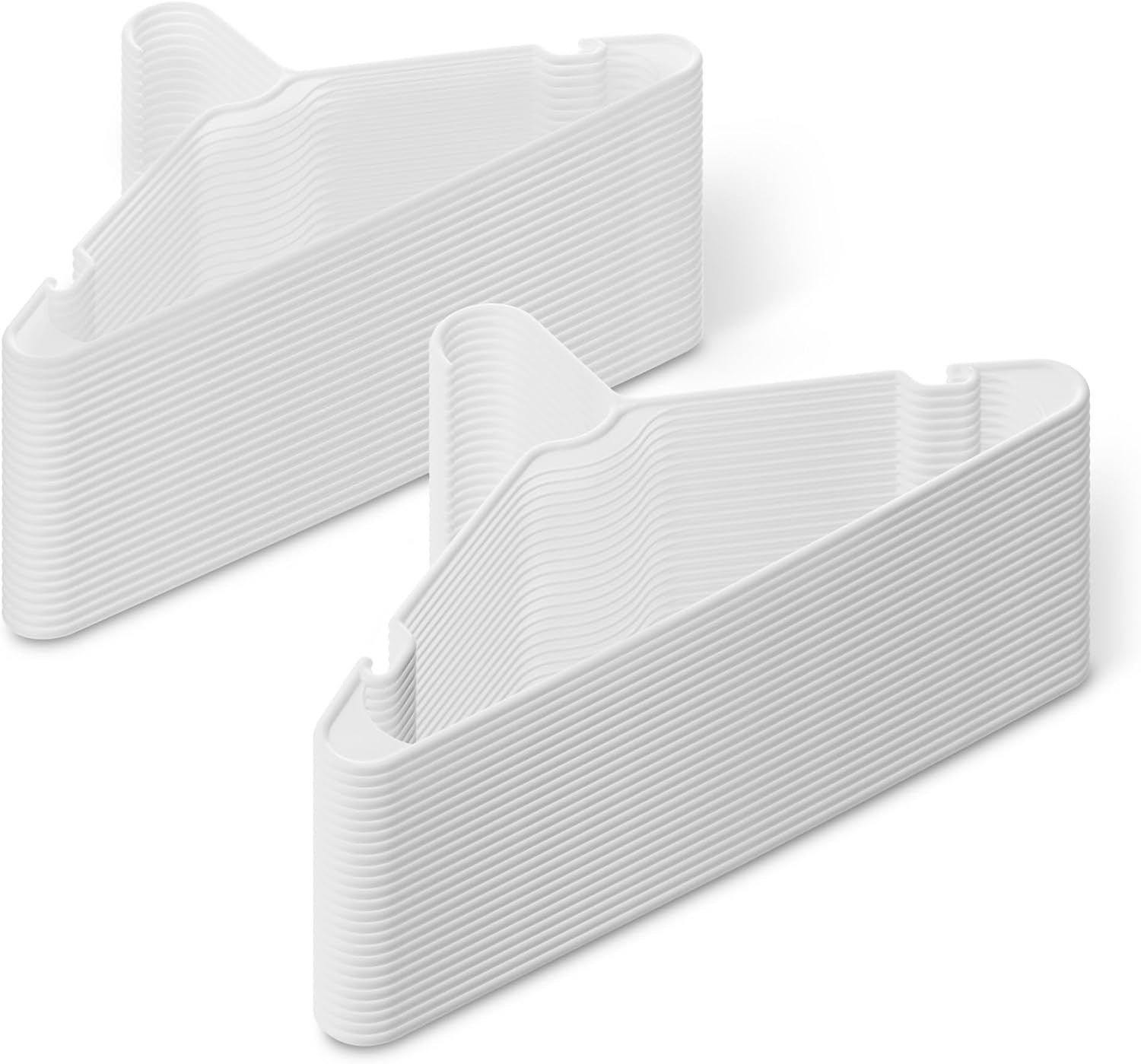 Amazon Basics Plastic Clothes Hangers Adult Size White 50 Pack New