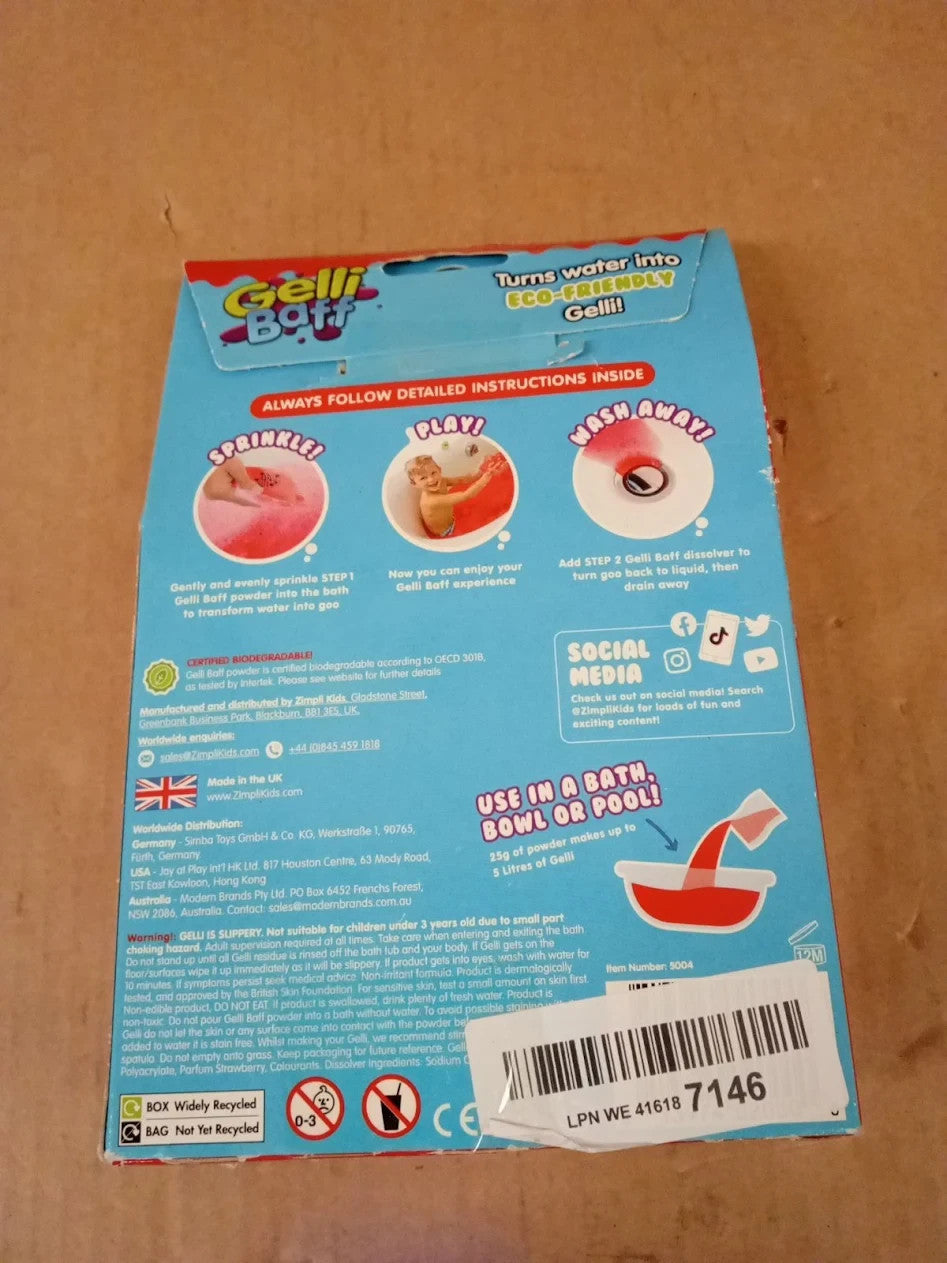 ZIMPLI Gelli Baff Red 1 Bath Or 6 Play Uses Magic Stress Relief Satisfying New