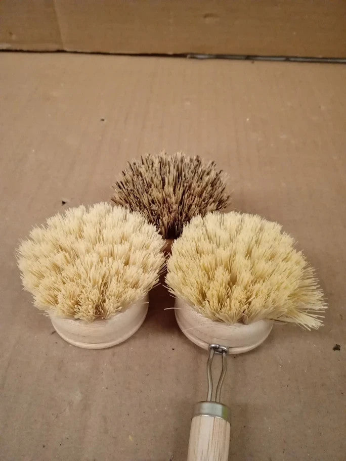 Eplanita Natural Dish Brush 3 Replacement Heads Kitchen Eco Bamboo Scrubber