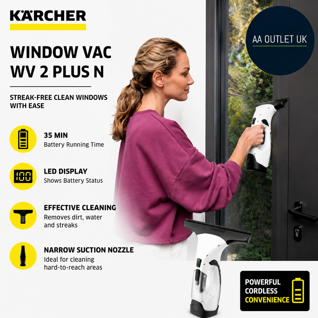 Karcher Window Vac WV 2 Plus N Battery Running Time 35min LED Display