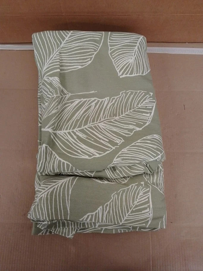 Fusion Matteo 100% Cotton Pair Of Eyelet Curtains Green 229x229cm Drop New