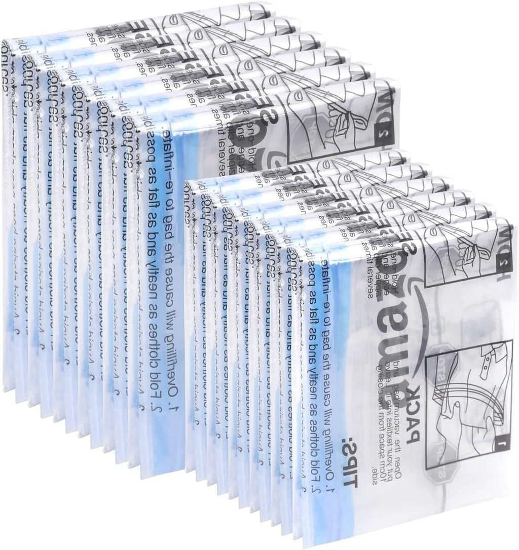 Amazon Basics Roll Up Travel Storage 12 Bags Zipper Transparent Small Medium New