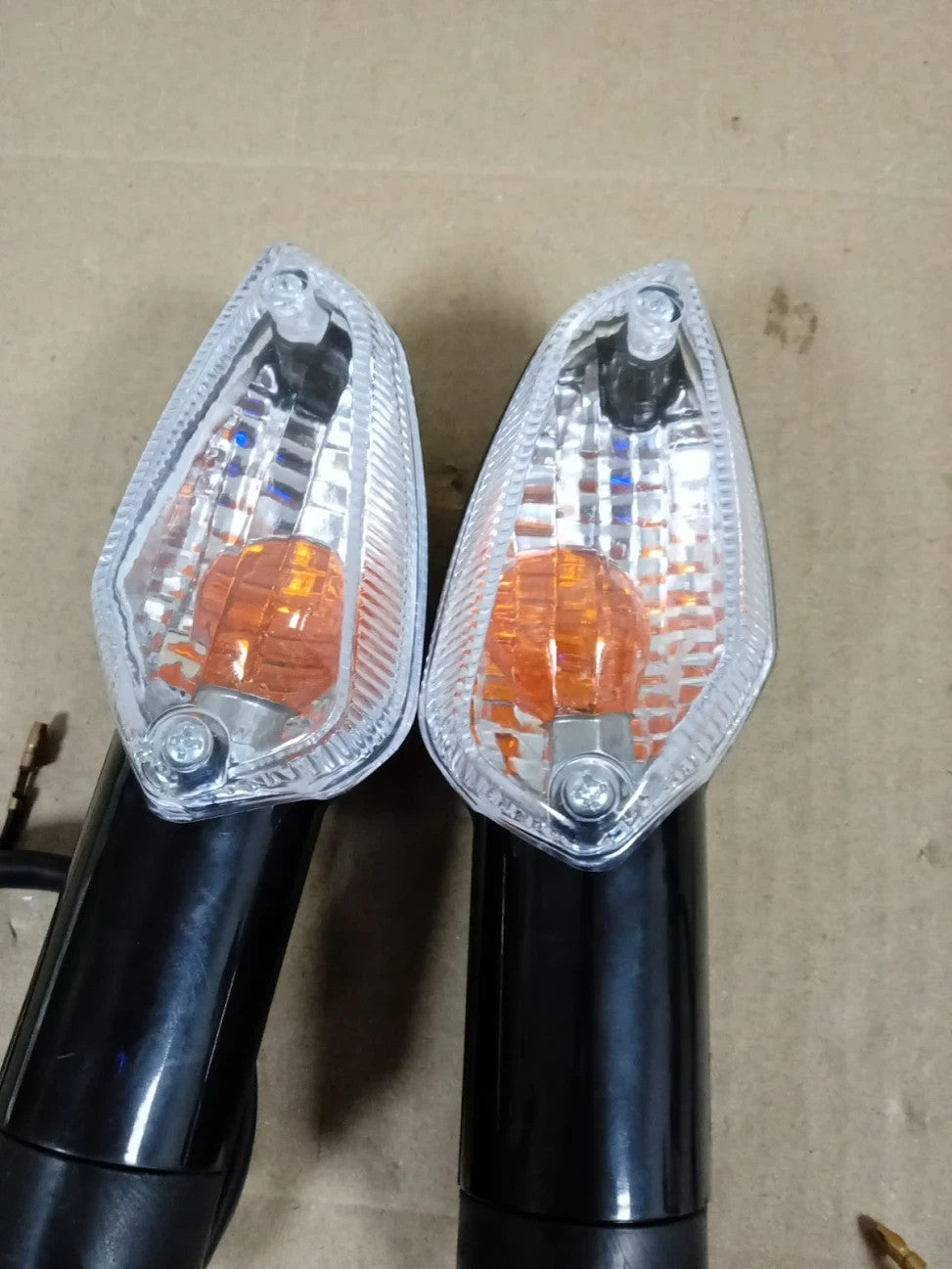 White Lens Motorcycle Turn Signal Light Motorbike Front Rear Indicator New