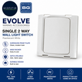 BG Electrical Single Wall Light Switch Wide Rocker 2 Way 20A 16AX PCDCL12WW