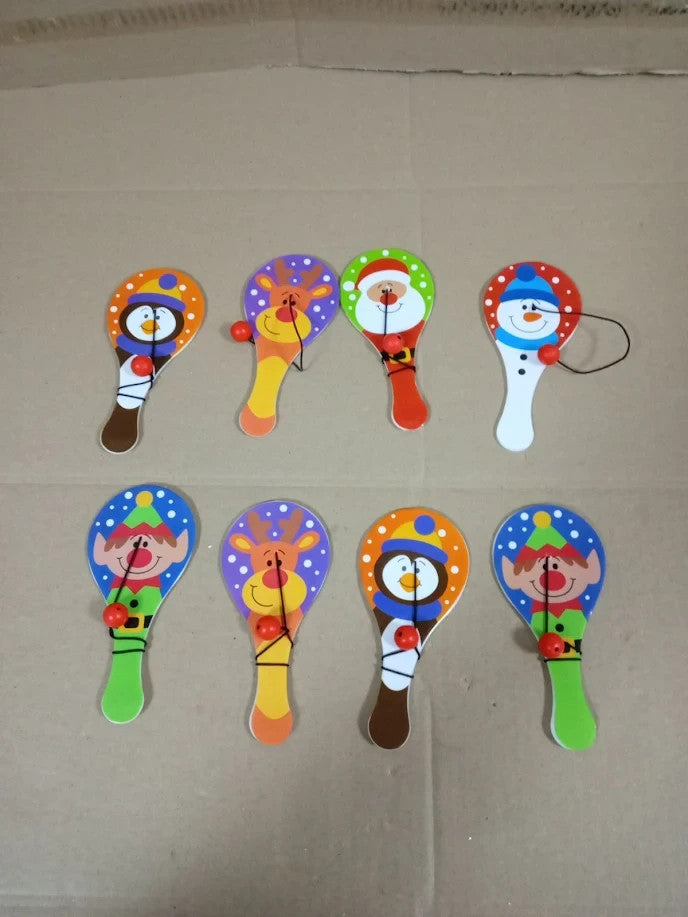 Baker Ross FX396 Mini Biff Bats 8 Pieces Kids Paddle Ball Toy Party Bag Xmas New