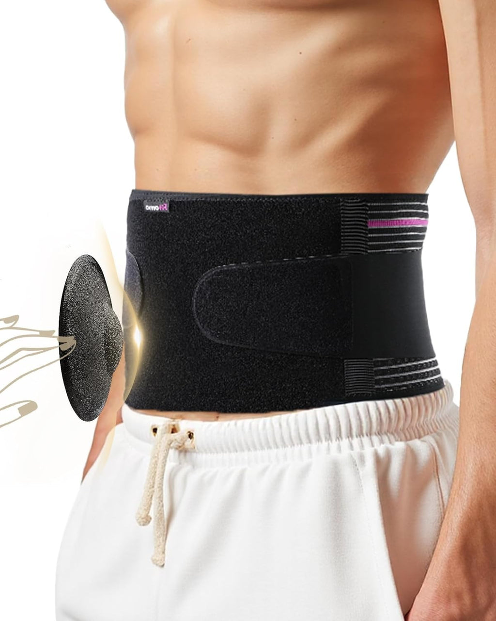 Fitomo Umbilical Hernia Belt Men Women Removable Pressure Pad Abdominal XXL