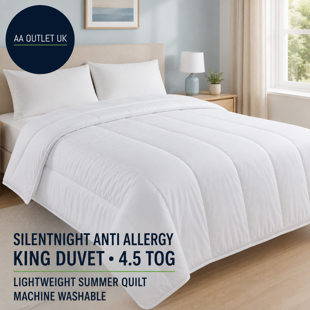 Silentnight Anti Allergy King Duvet 4.5 Tog Lightweight Summer Quilt Comforter