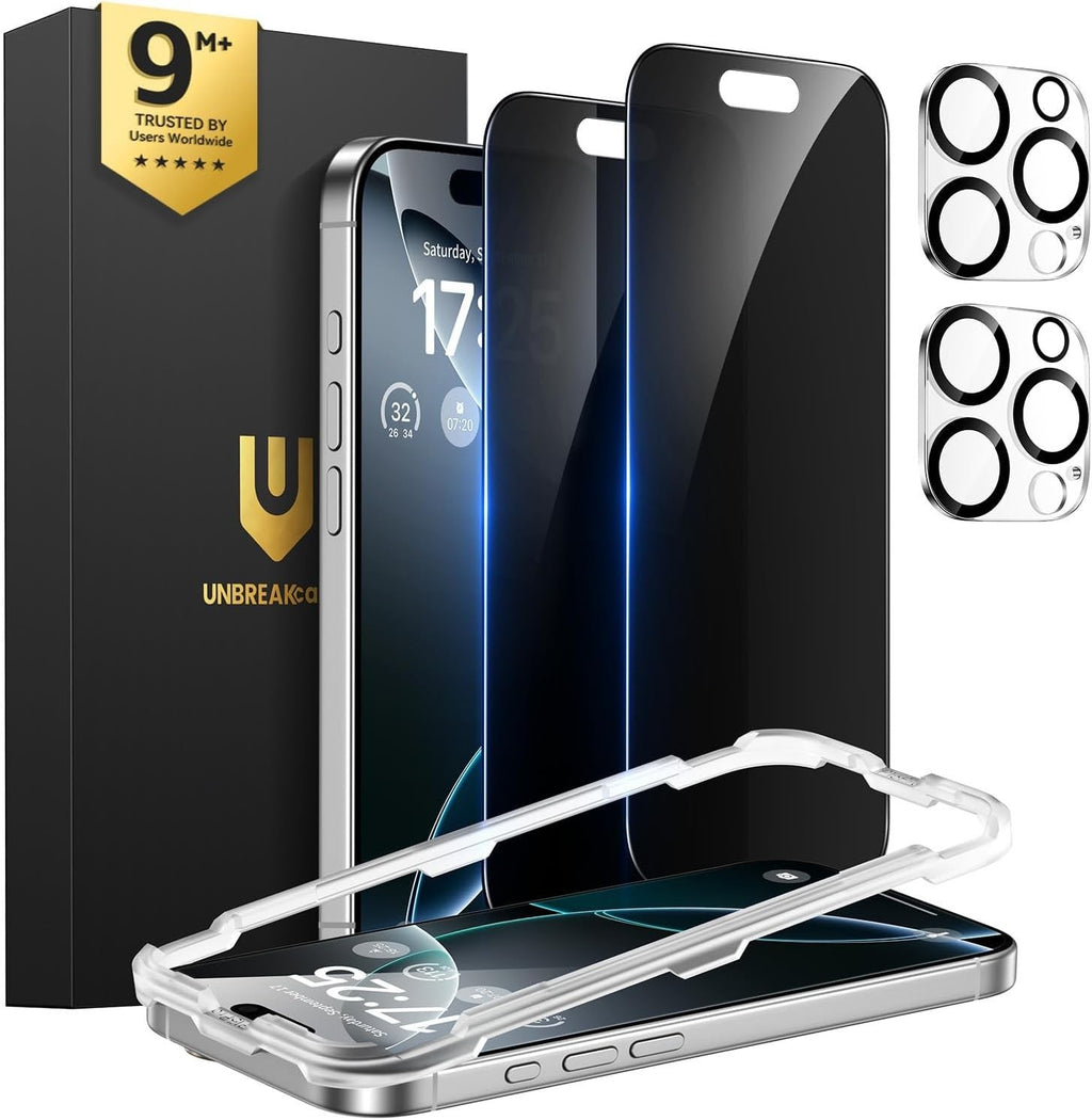Unbreakcable iPhone 16 Pro Max Privacy Screen Protector 2 Pack Upgraded Dual New