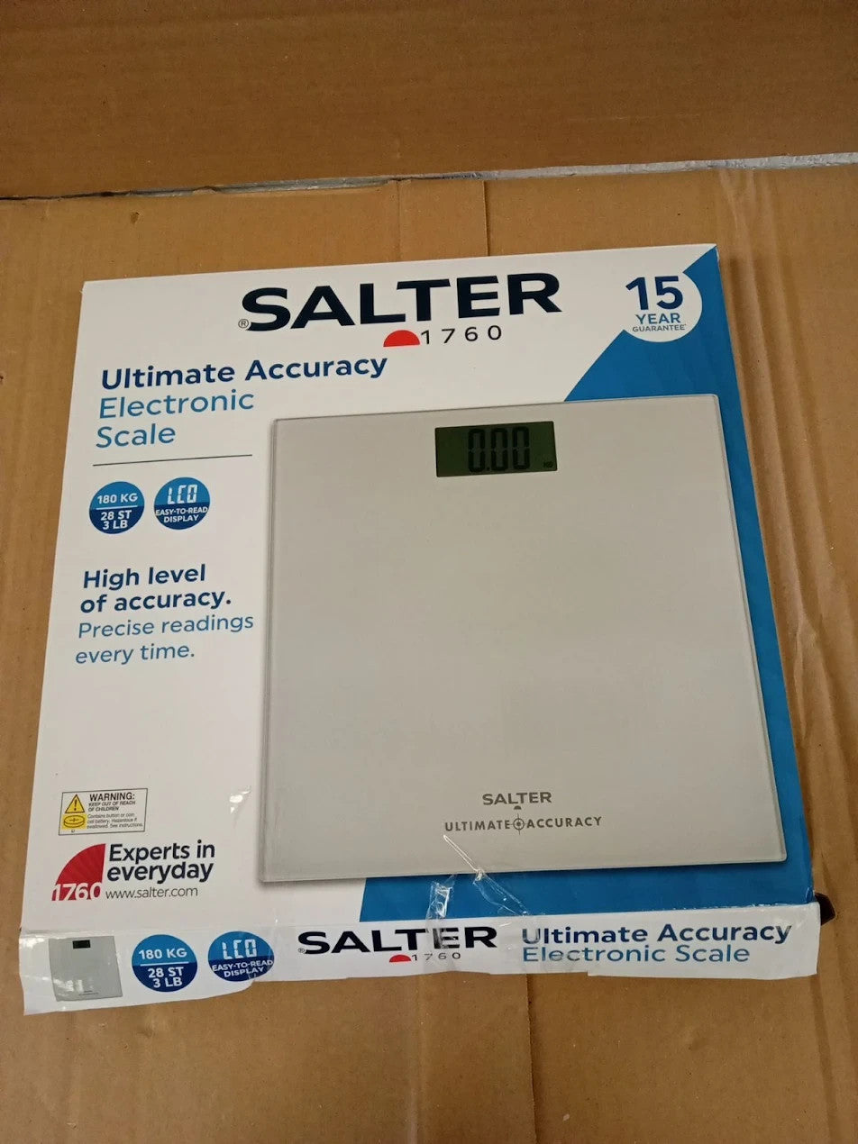 Salter Ultimate Accuracy Digital Bathroom Scales Toughened Glass Platform Silver
