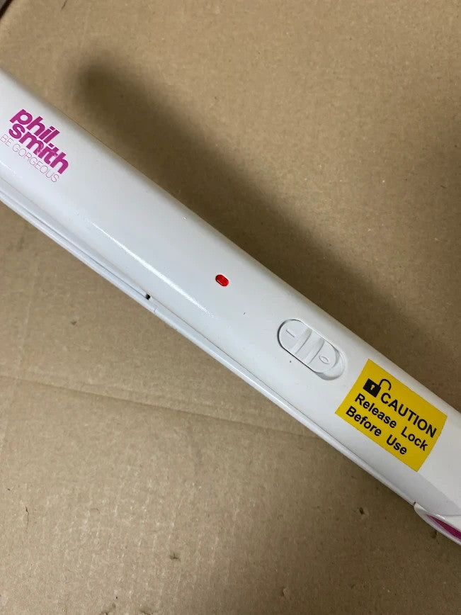 Phil Smith Ceramic Hair Straightener White Pink Fast Heat Styling Iron UK