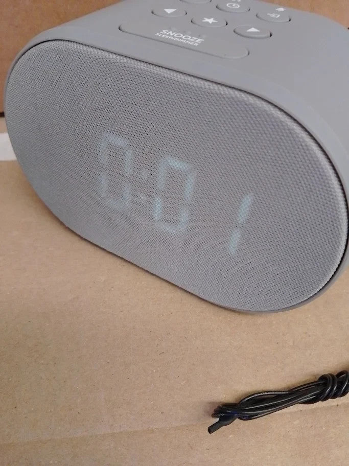 Ibox Alarm Clocks Bedside Radio Mains Powered Or Battery Led Display Grey New