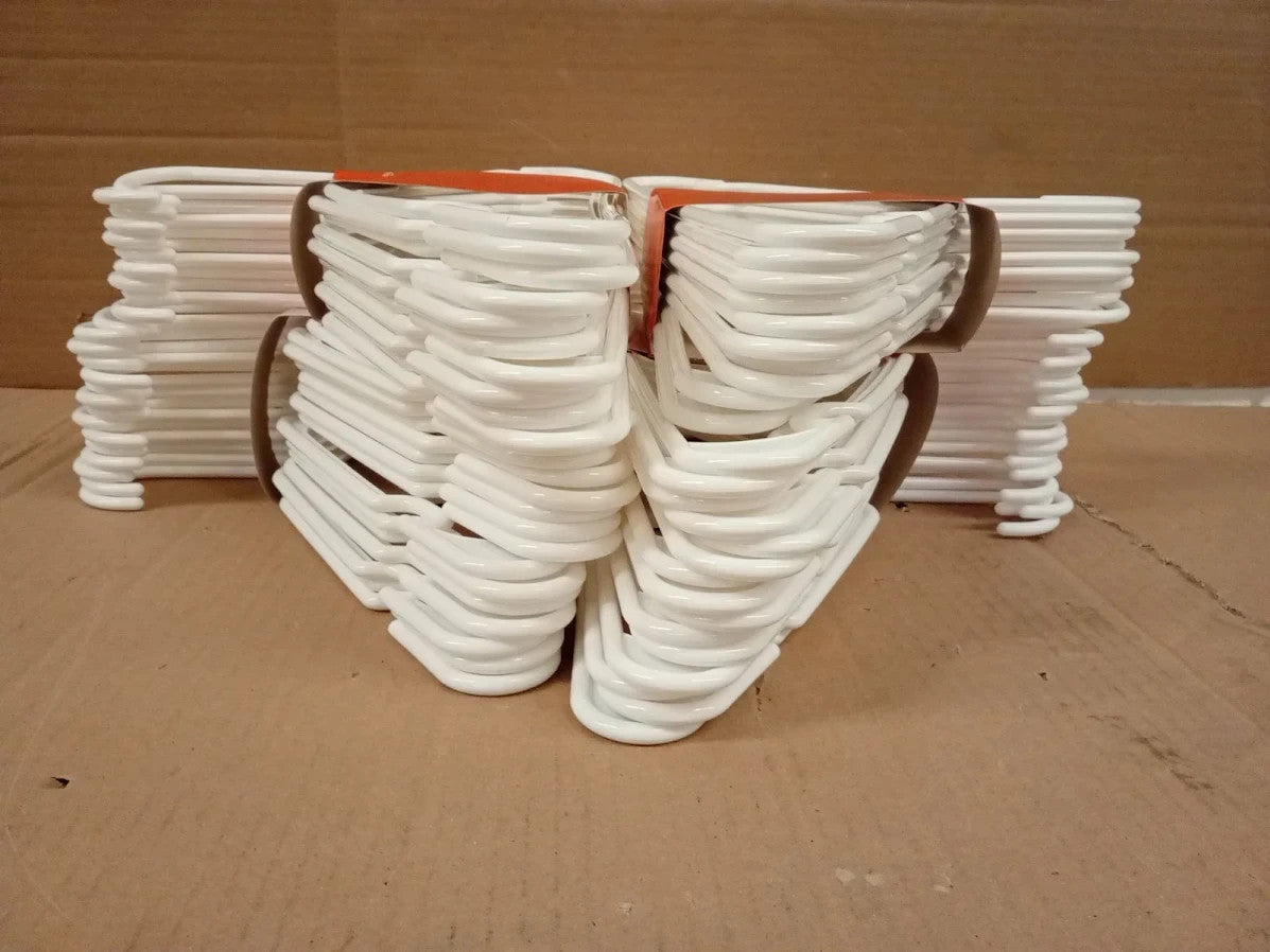 Amazon Basics Plastic Clothes Hangers Adult Size White 50 Pack New