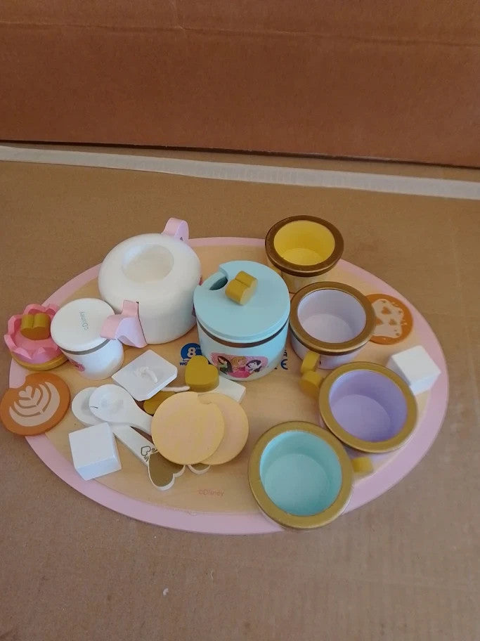 Disney Princess Wooden Tea Set Pretend Play Party Toy Imaginative Role 3+ New