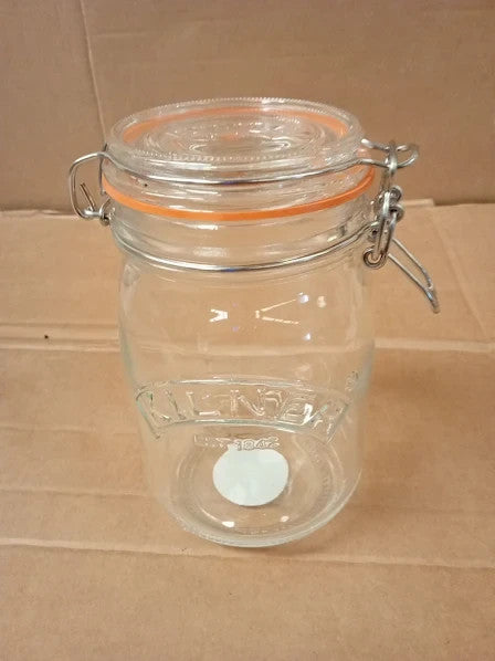 Kilner Clip Top Jar 1L Airtight Glass Storage Jar Preserving Reusable Recyclable