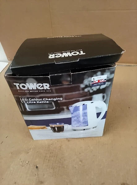 Tower T10012 LED Changing Kettle Swivel Large Easy Fill Lid 1.7L 2200W New