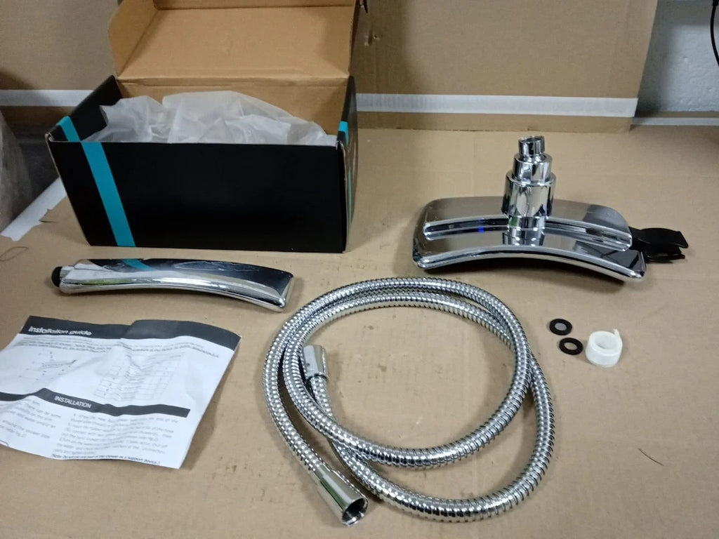 BRIGHT SHOWERS Dual Head Combo Set Handheld Rainfall 60in Stainless Steel New