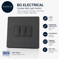 Bg Electrical Double Wall Light Switch 2Way Screwless Front Plate Slim New