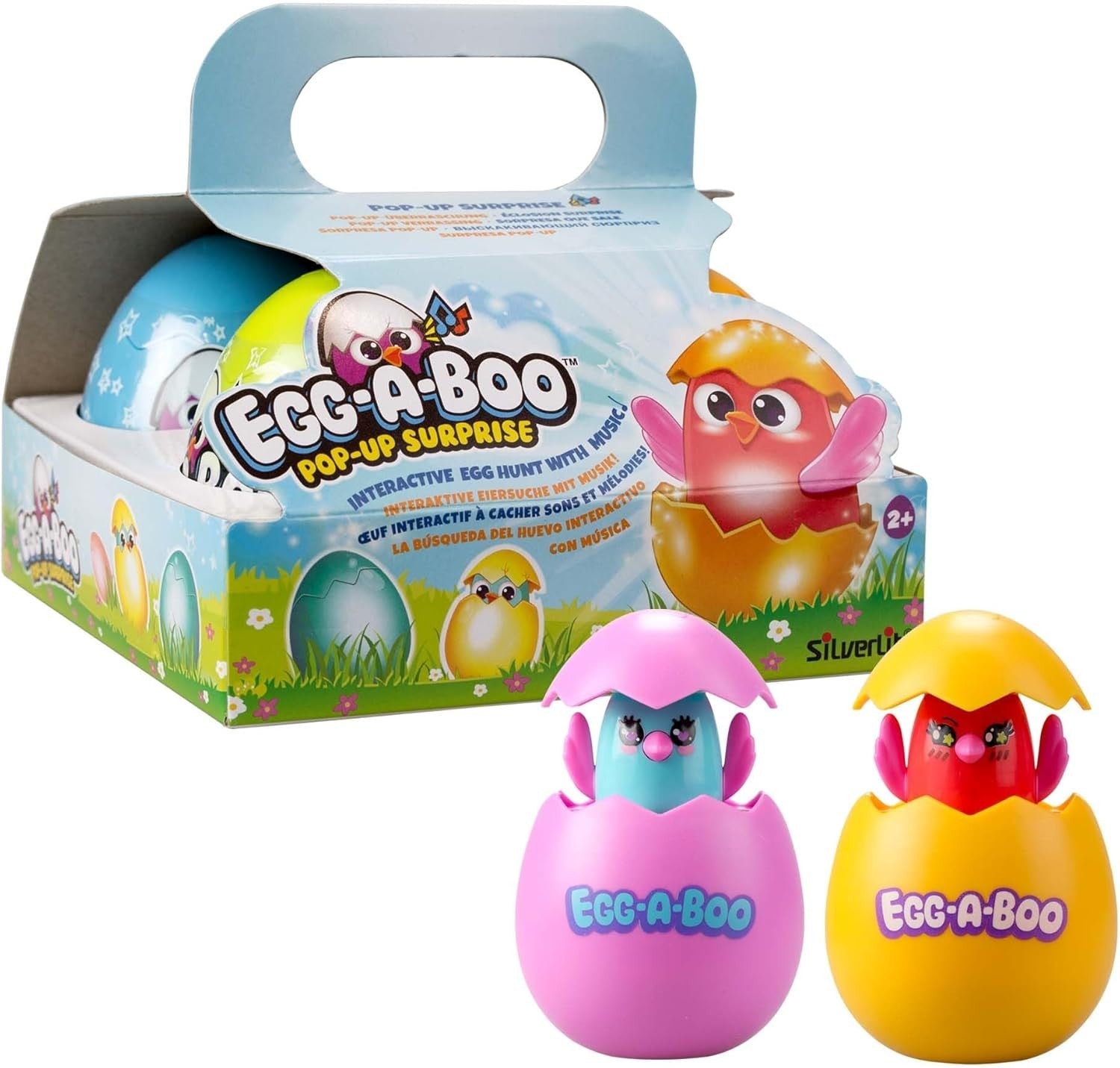 Eggaboo 4Pk Hides Adorable Chicks Pop Up Musical Suprises Play Peekaboo 2+ New