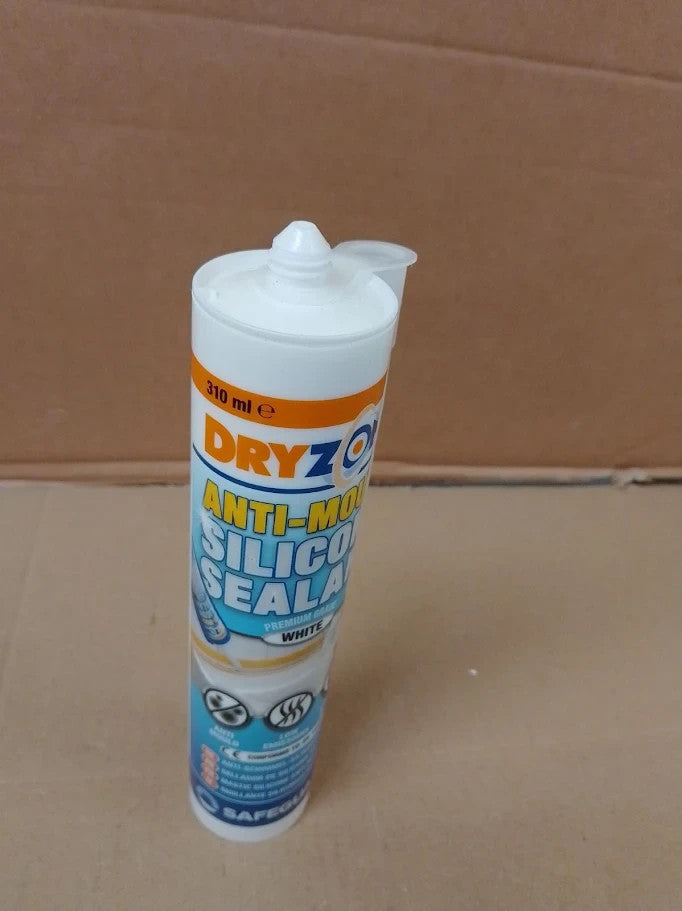 Dryzone Silicone Sealant White Anti Mould Waterproof Premium Sanitary Grade New