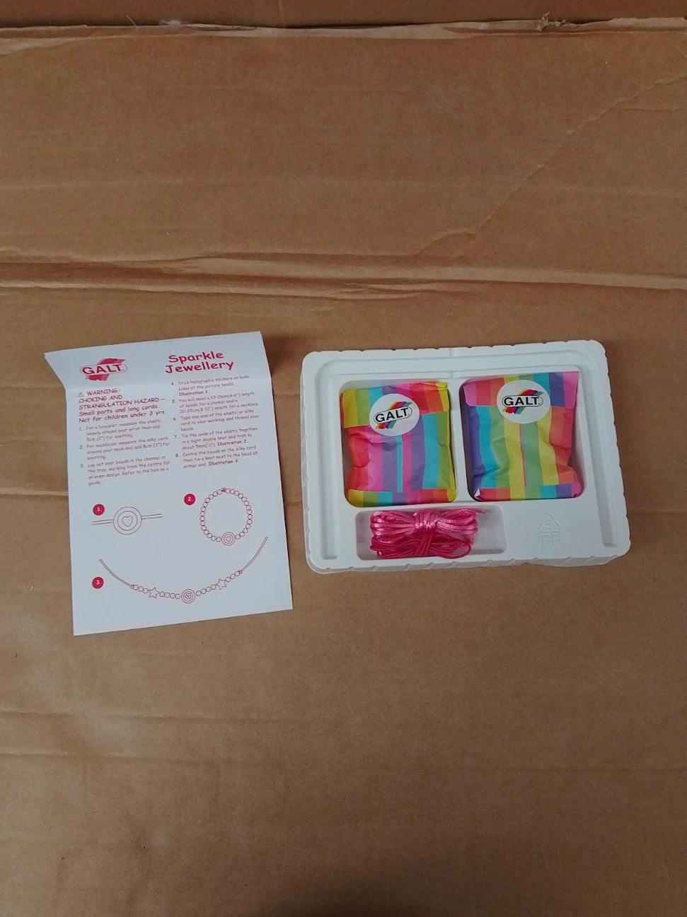 Galt Sparkle Jewellery Craft Kit Kids Necklace Bracelet Making Activity New