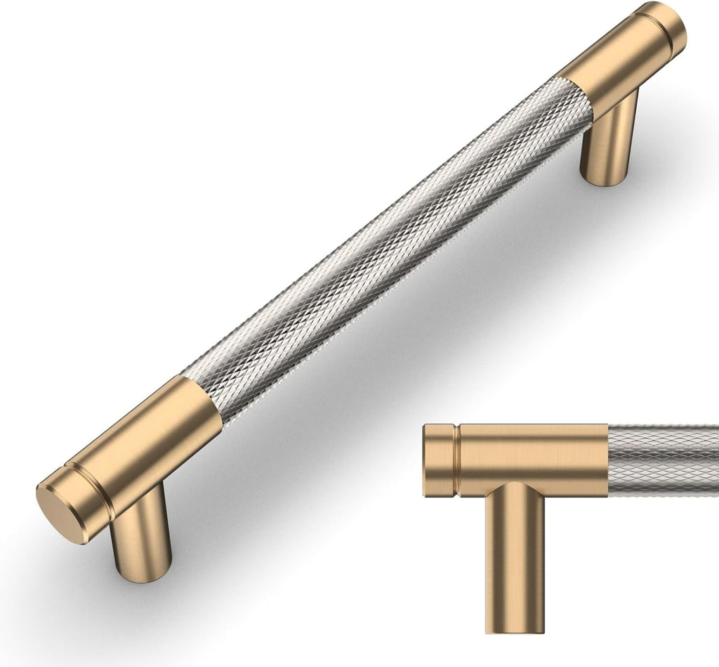 Amerdeco 10 Pack Champagne Bronze And Brushed Nickel Knurled Cabinet New