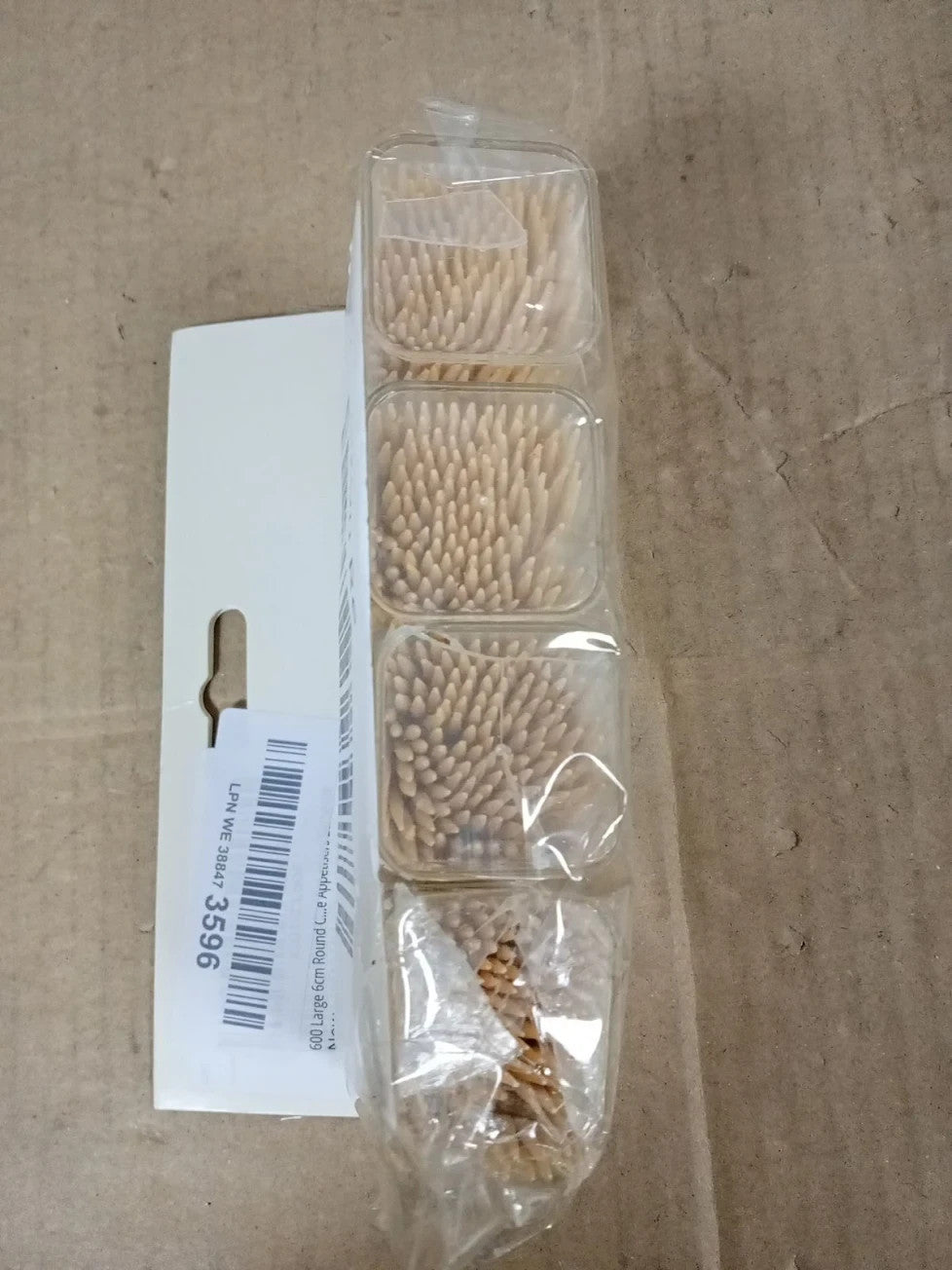 4 Pieces Large 6cm Round Cocktail Sticks Wooden Toothpicks Storage Double Sided