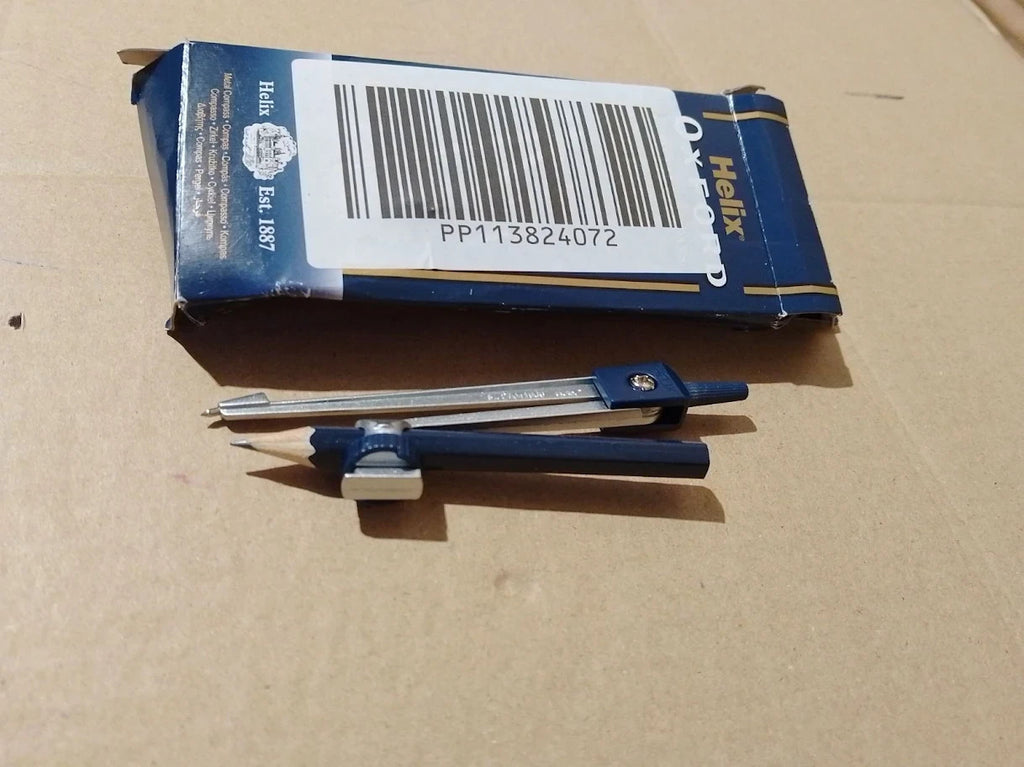 Helix Oxford Metal Compass Pencil Safety Point On Compass Navy Blue New