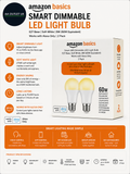Amazon Basics Smart Dimmable LED Light Bulb E27 Base Soft White 8W 60W New
