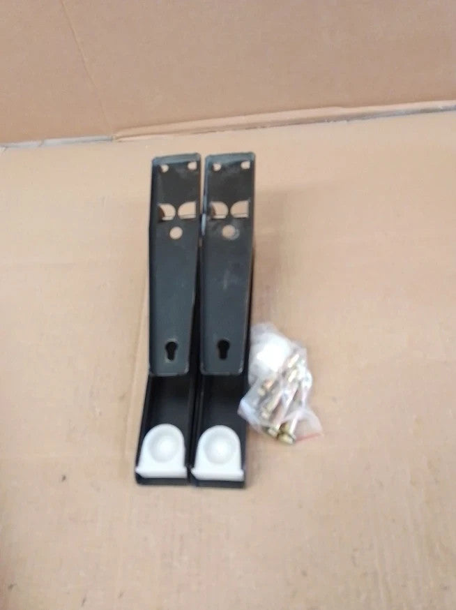 2 Pieces Universal Microwave Wall Shelf Brackets Adjustable Folding 45kg Black