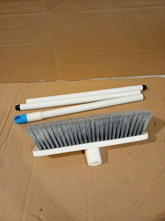 Amazon Basics Angled Push Broom Blue White 305x127cm Flagged Bristle Durable