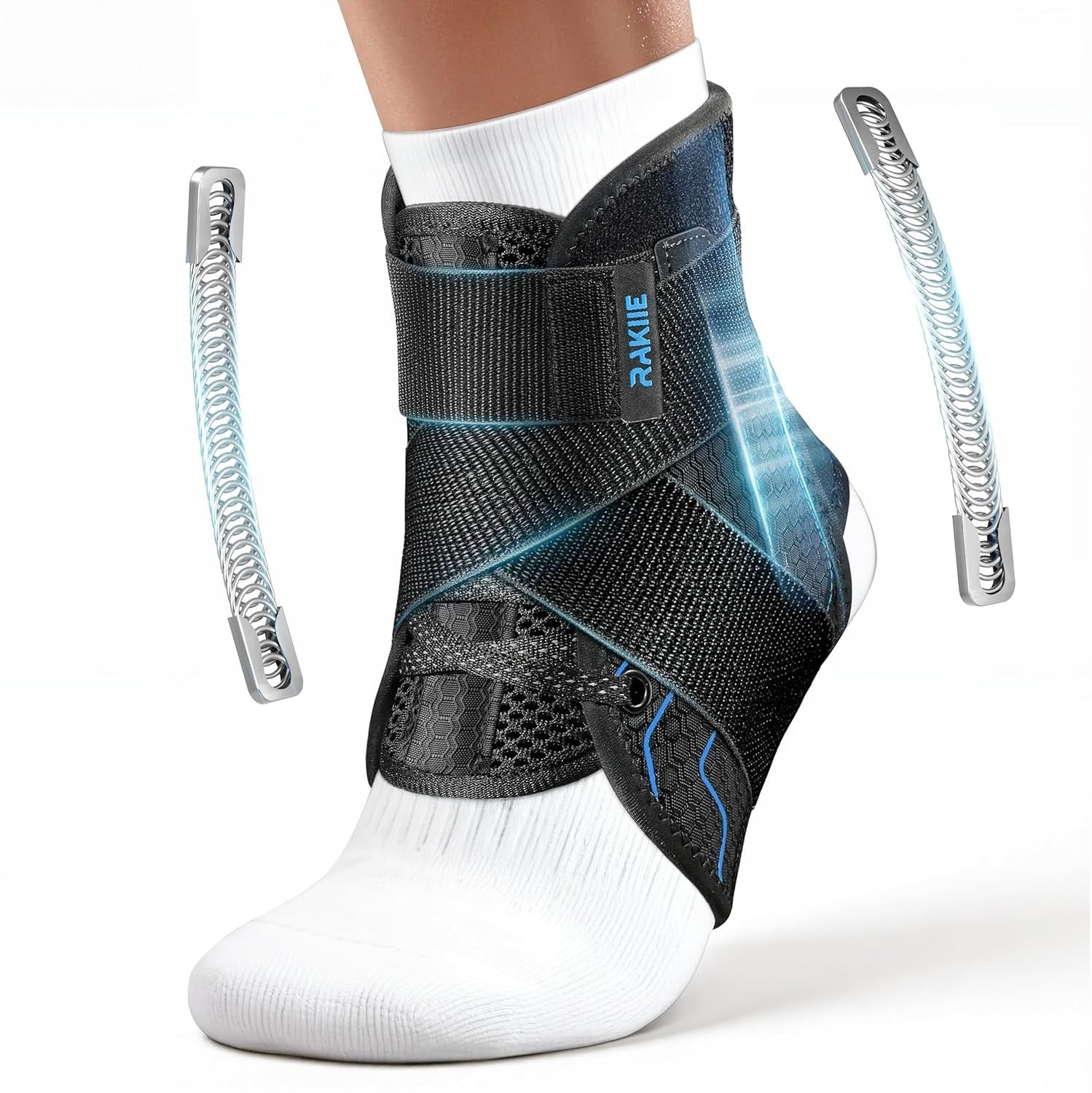 Rakiie Quick Lace Up Ankle Support 2 Metal Support Stays Breathable Medium New