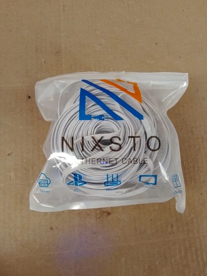 Nixsto 20m Ethernet Cable Cat 6e Cat6 Long Internet Cable Snagless Rj45 New