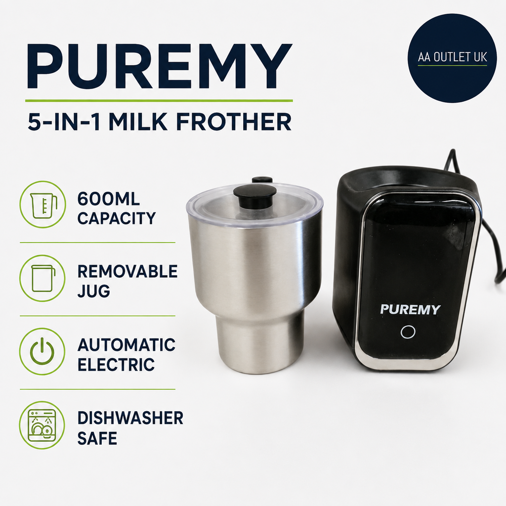 Milk Frother Machine 5In1 Electric 600ml Removable Dish Washer Safe