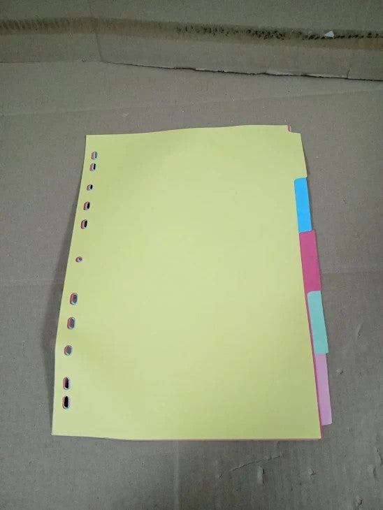 Q Connect 5 Part Subject Divider Multi Punched A4 KF26081 Cardboard