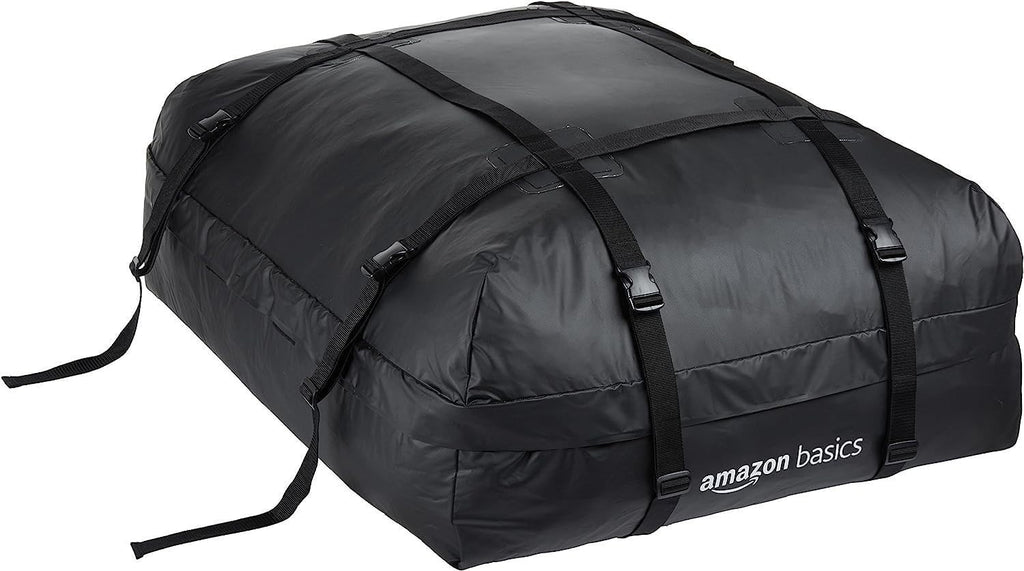 Amazon Basics Rooftop Cargo Carrier Bag 425L Waterproof Roof Black Heavy Duty