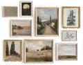 Vintage Landscape Wall Art  Set 9 French Country Antique Warm Aesthetic New