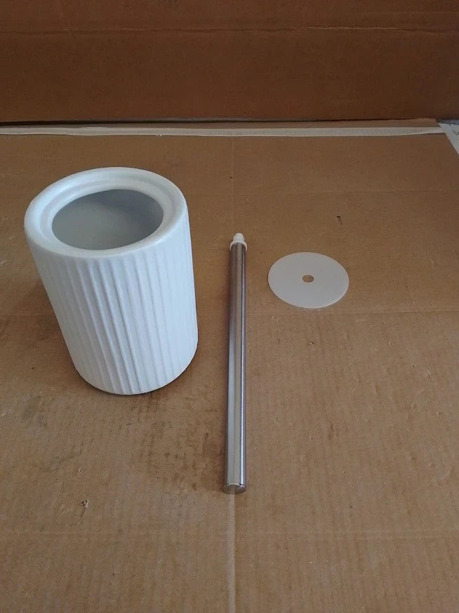 Argos Home Ribbed Toilet Brush White Bathroom WC Cleaning Holder Set Design
