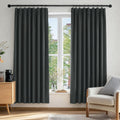 Deconovo Solid Rod Pocket Curtains Insulated Pencil Pleat Blackout 90x72in New