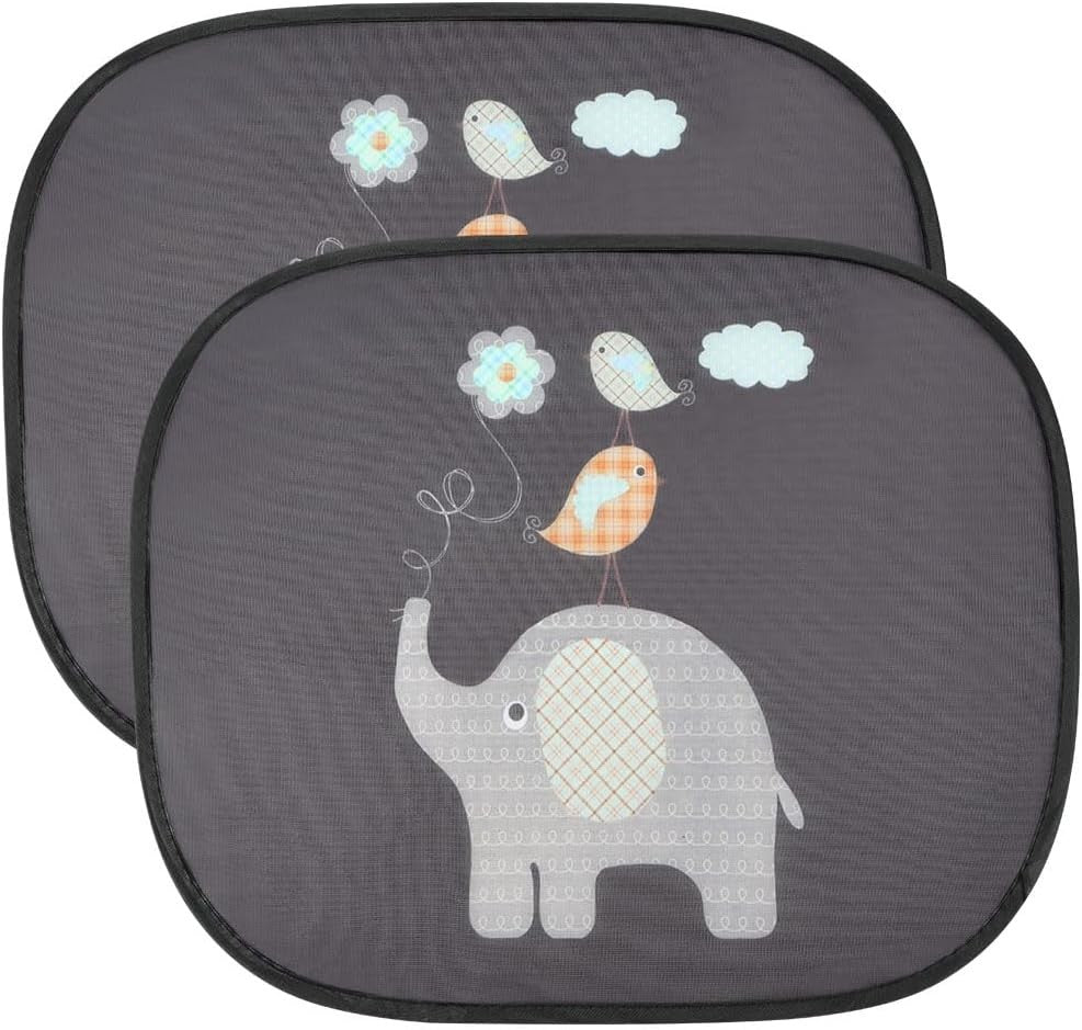 URAQT Sun Baby 2 Pack Car Window Shades Kids Static Cling Side 44x36cm New